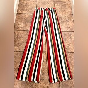 Saltwater LUXE Straight leg Striped Satin Pants